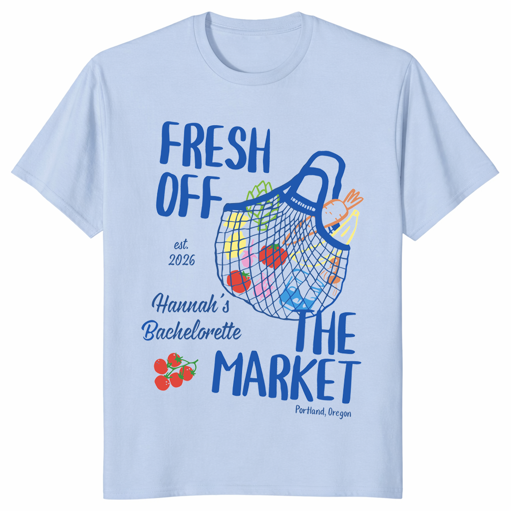 Personalized farmers market bachelorette shirt for bride and bridal party