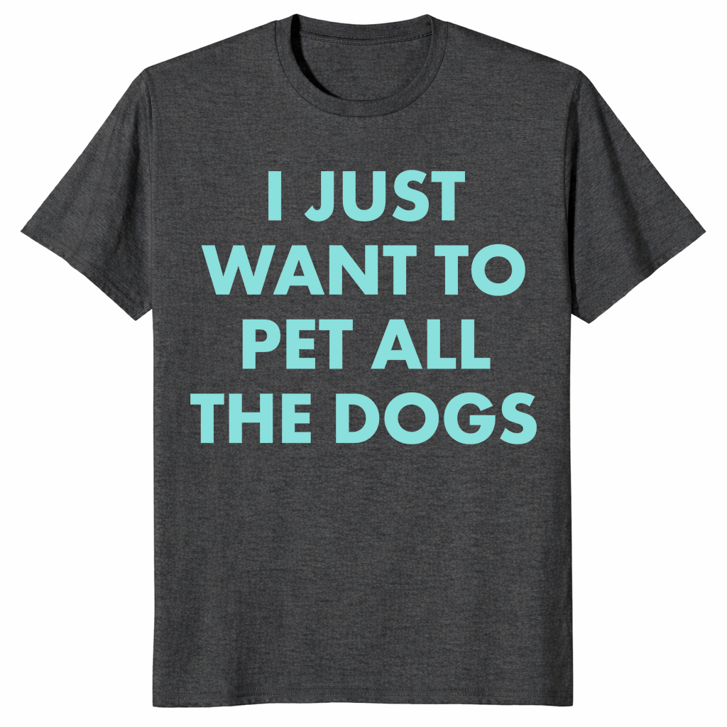 Pet all the dogs shirt in dark heather grey