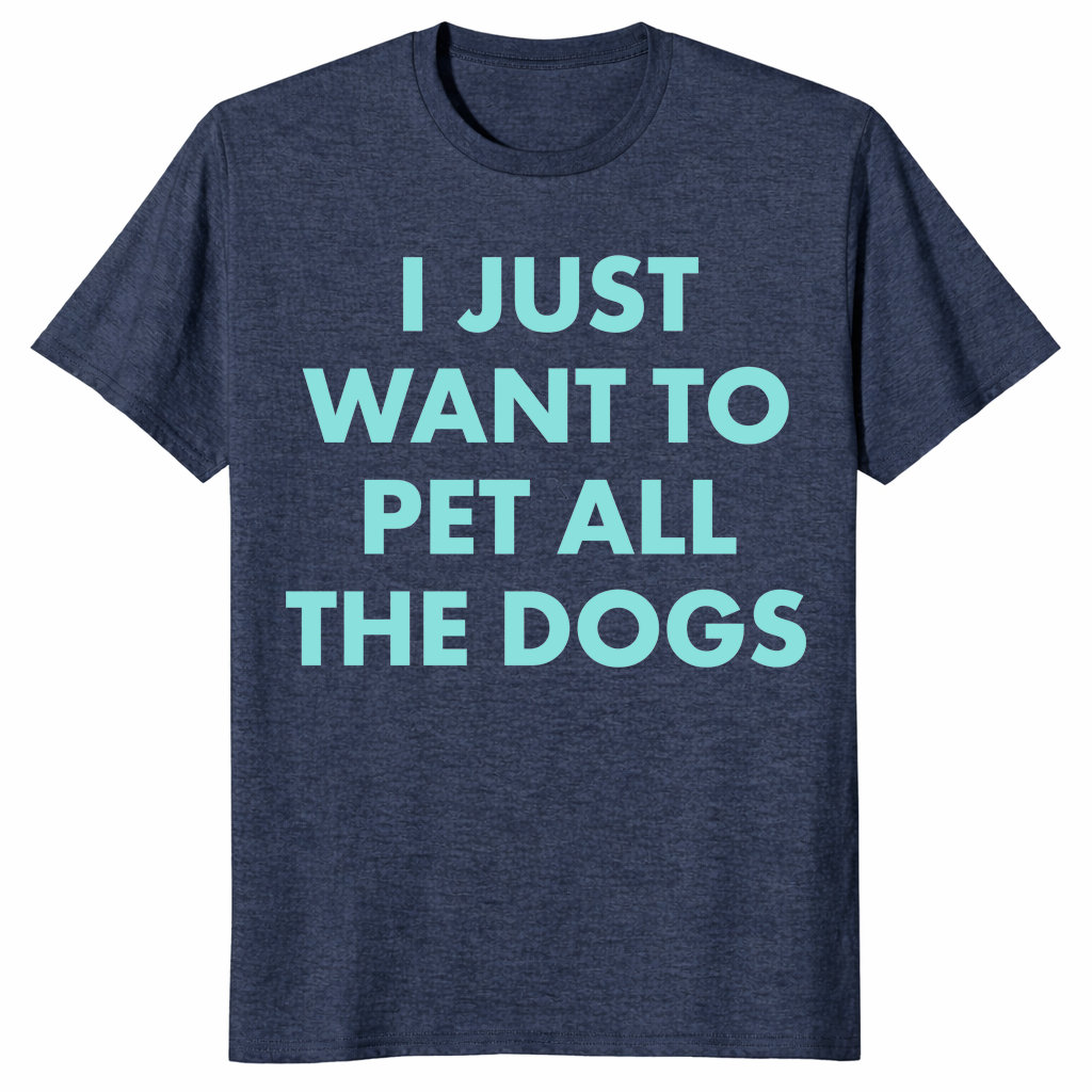 Pet all the dogs shirt in heather navy