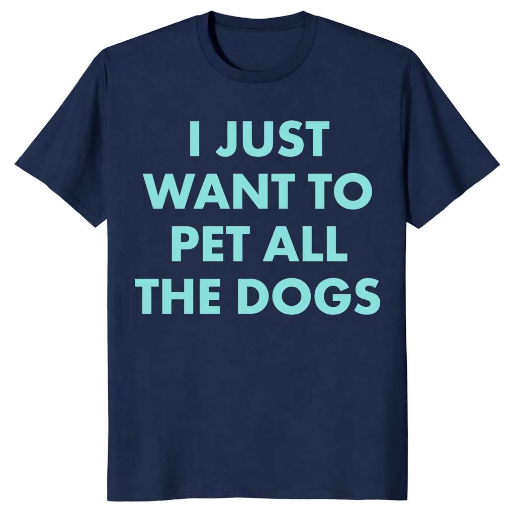 Pet all the dogs shirt in navy