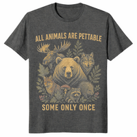 Pettable animals shirt dark heather