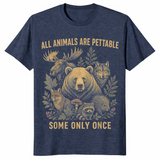 Pettable animals shirt heather navy