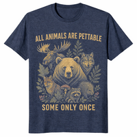 Pettable animals shirt heather navy