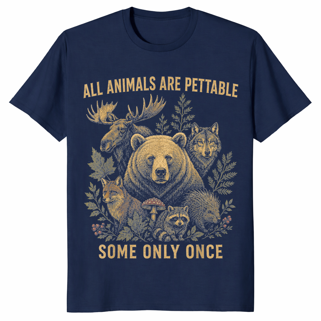 Pettable animals shirt in navy