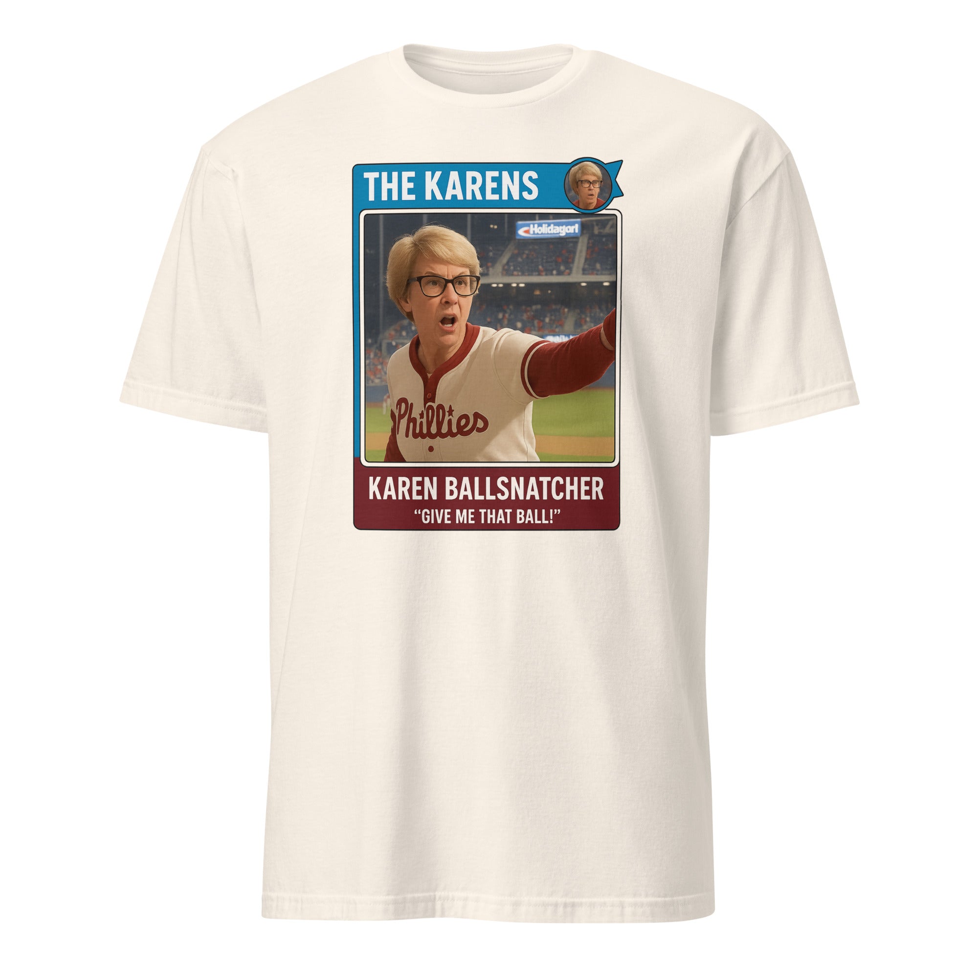 Philly Karen Ball Snatcher Shirt in Natural color with Give Me That Ball design by Cuccico