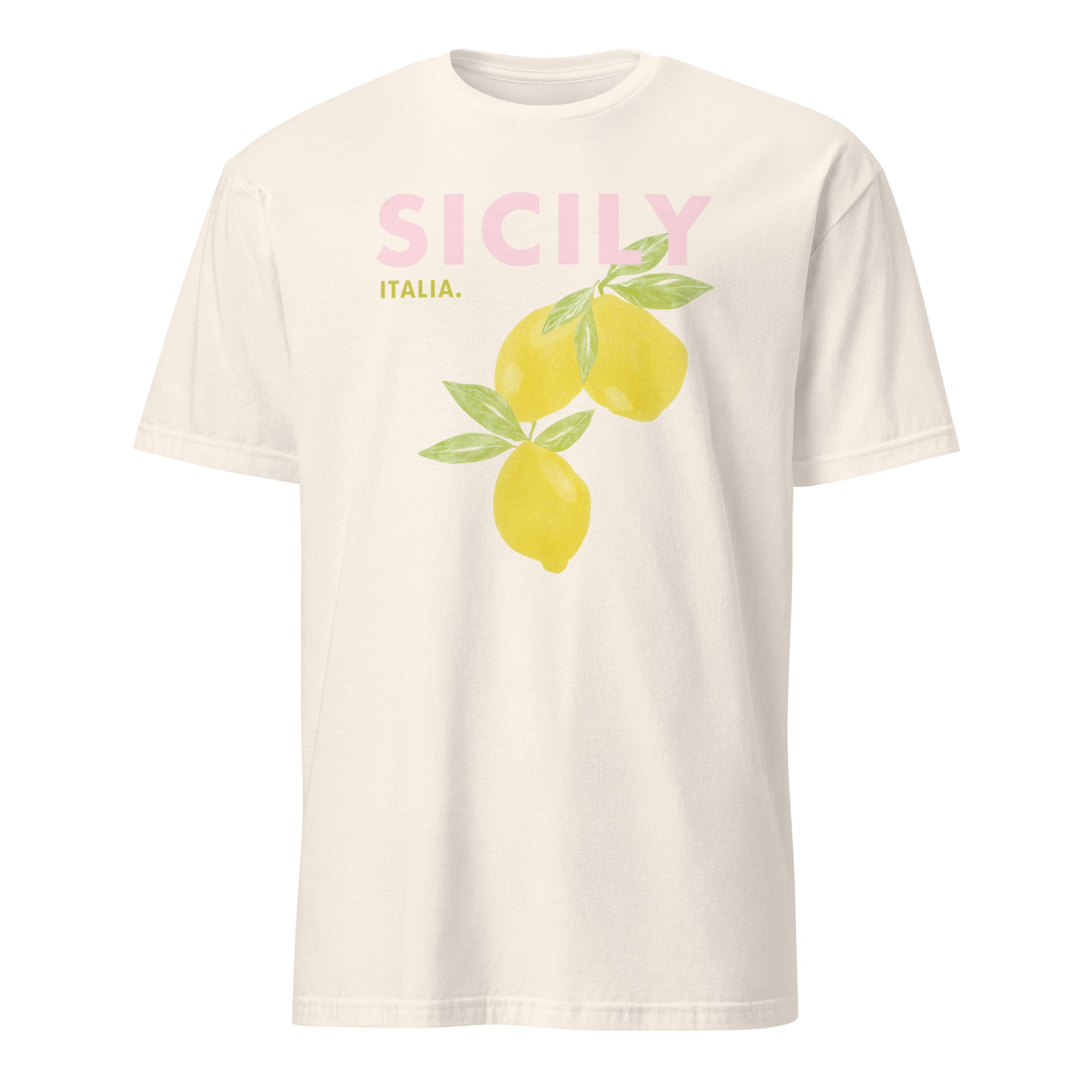 Cuccico Sicily graphic t-shirt in Natural beige, soft cotton style