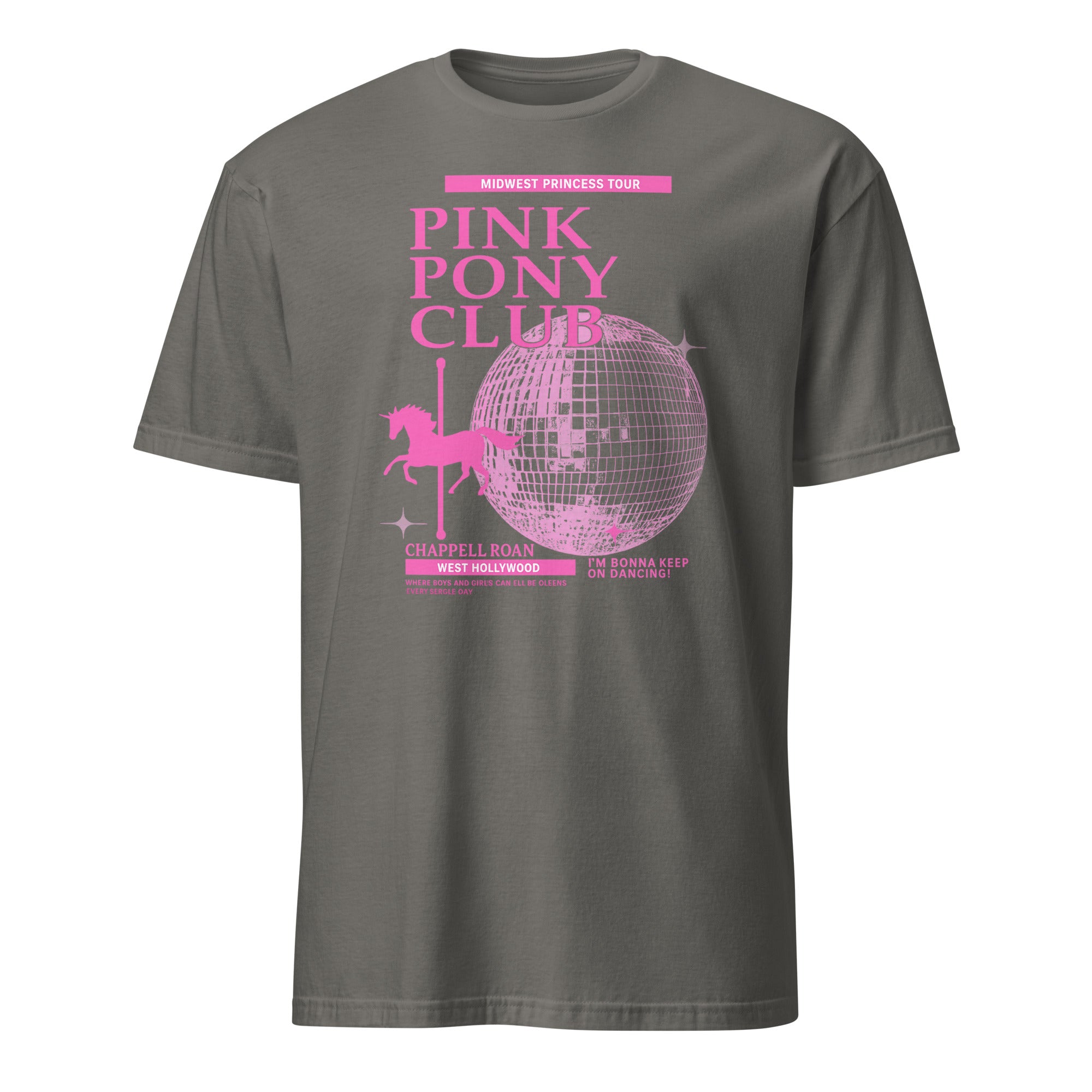 Charcoal Pink Pony Club Chappell Roan kids t-shirt by Cuccico