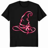 Pink Ribbon Witch Shirt in black