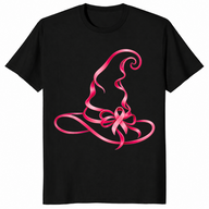 Pink Ribbon Witch Shirt in black