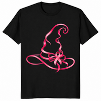 Pink Ribbon Witch Shirt in black