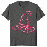 Pink Ribbon Witch Shirt in dark heather