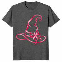 Pink Ribbon Witch Shirt in dark heather