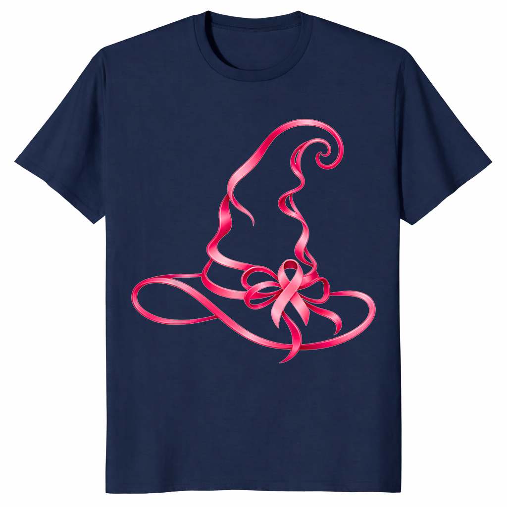 Pink Ribbon Witch Shirt in navy