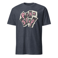 Pink Slip T-Shirt Freakier Friday design in heather navy by Cuccico
