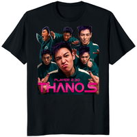 Player 230 T-shirt in black featuring T.O.P Thanos design by Cuccico