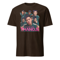 Dark chocolate Player 230 T-shirt featuring T.O.P Thanos from Squid Game by Cuccico