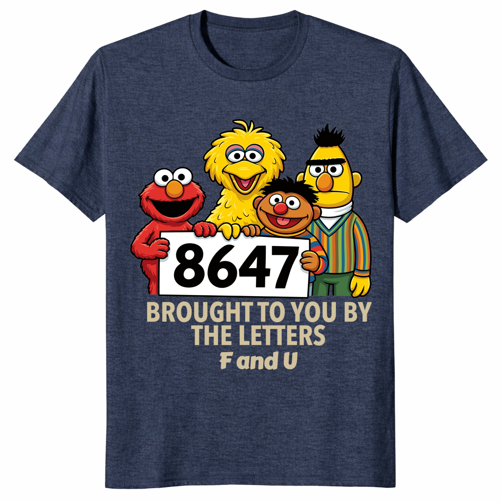 Political parody tee with Anti Trump 8647 statement design