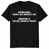 Political satire shirt in black