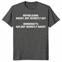 Political satire shirt in dark heather