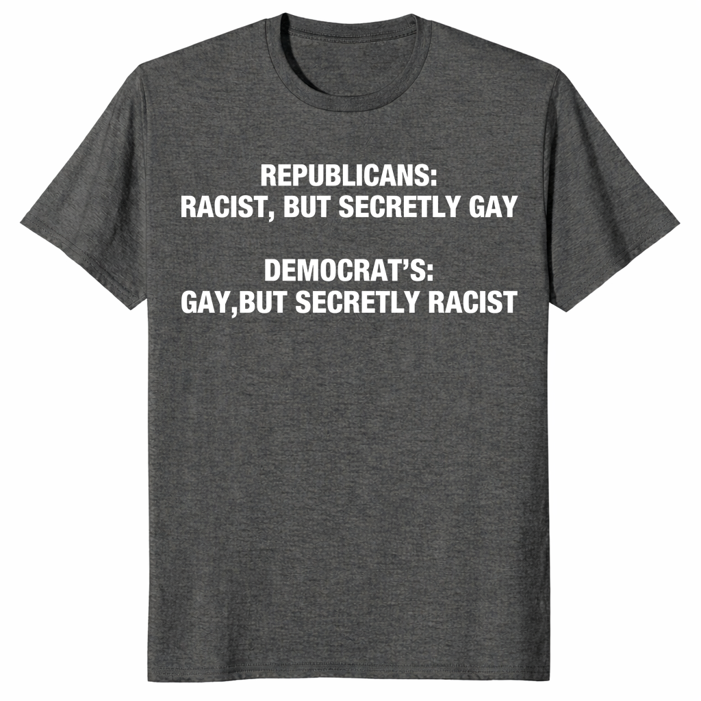 Political satire shirt in dark heather