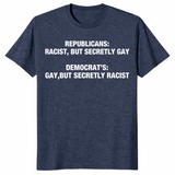 Political satire shirt in heather navy