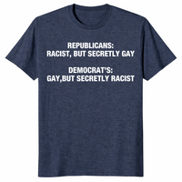 Political satire shirt in heather navy
