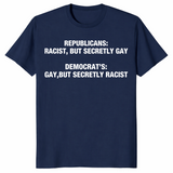 Political satire shirt in navy