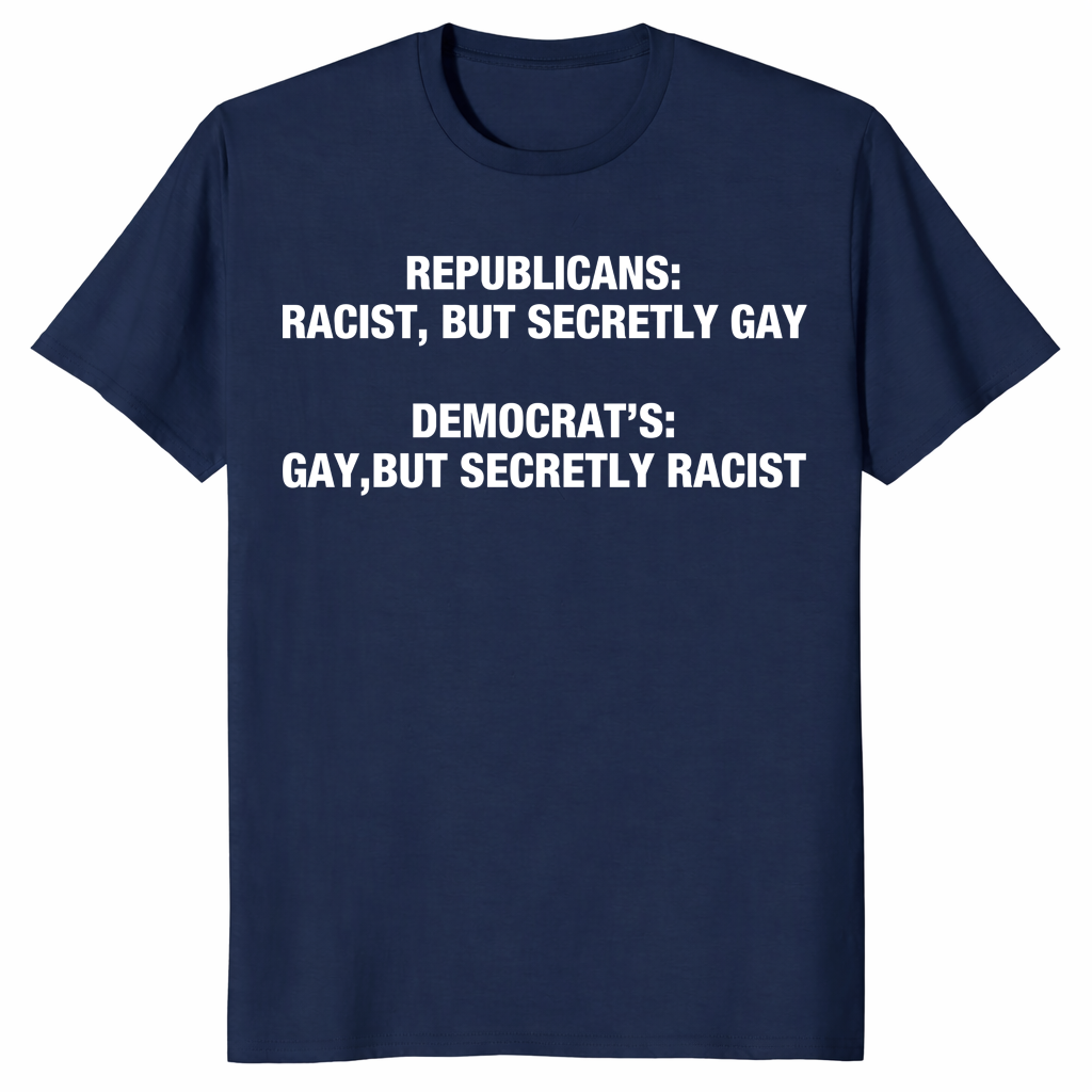 Political satire shirt in navy