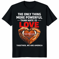 Powerful Love Over Hate Patriotic America T-Shirt | Unity Tee | Cuccico