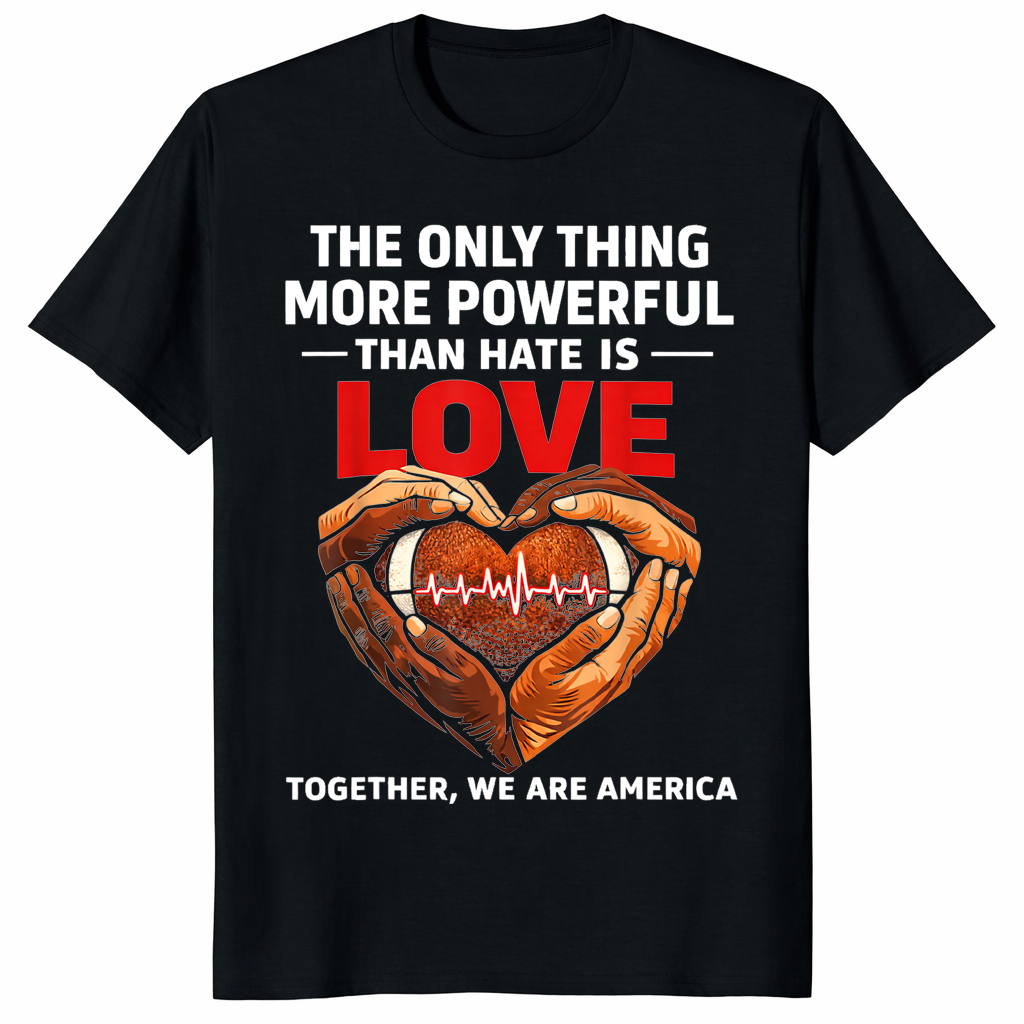 Powerful Love Over Hate Patriotic America T-Shirt | Unity Tee | Cuccico