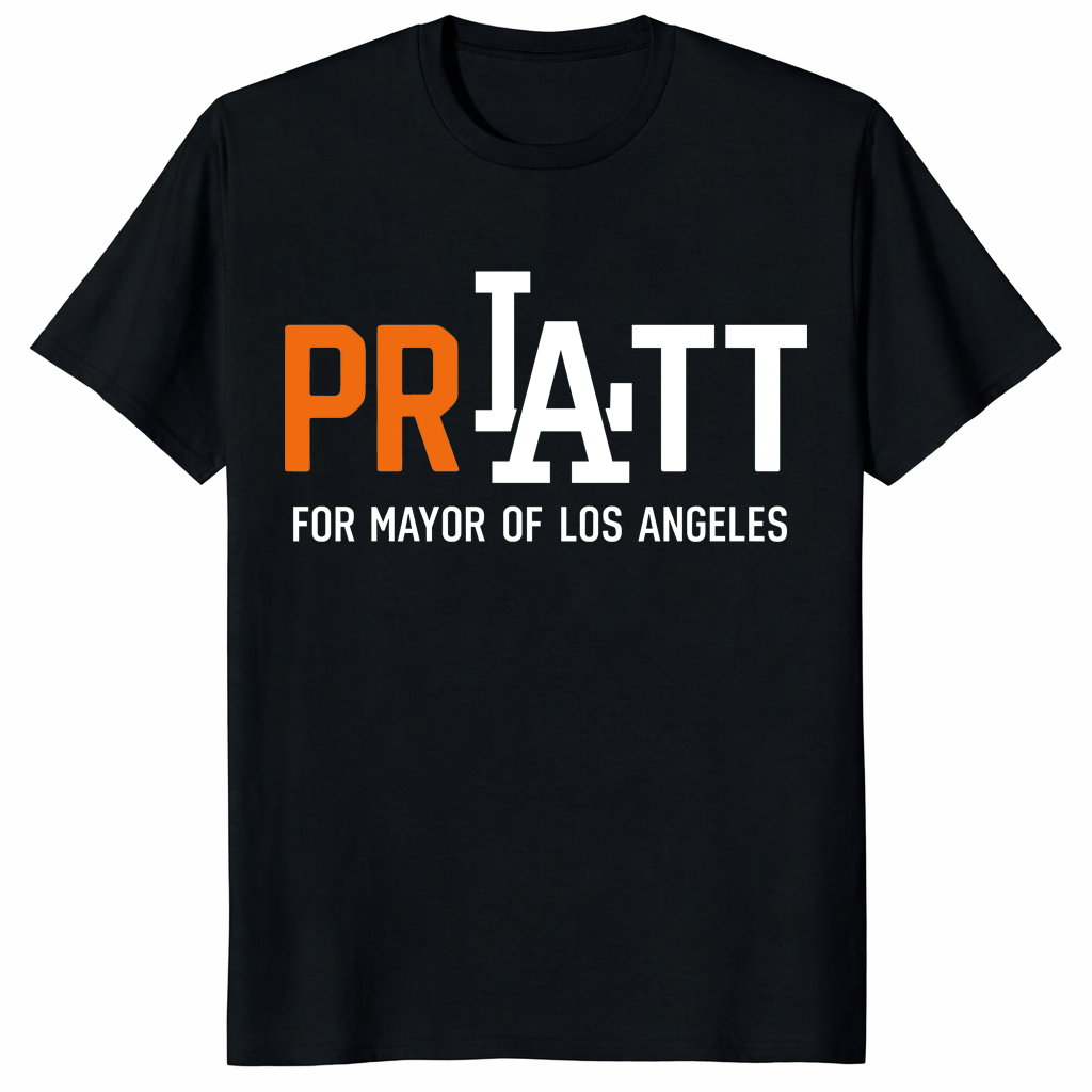 Pratt For Mayor Los Angeles 2026 T Shirt black campaign graphic tee