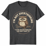 Pre-solving owl shirt dark heather grey