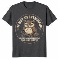 Pre-solving owl shirt dark heather grey