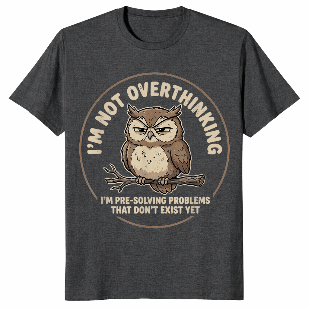 Pre-solving owl shirt dark heather grey