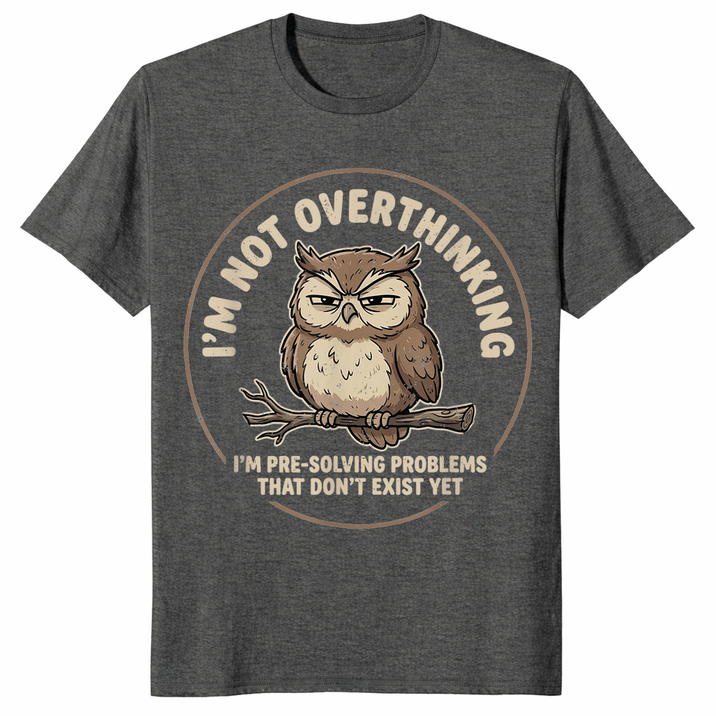 Pre-solving owl shirt dark heather