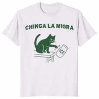Pro Immigration Cat Shirt in ice grey