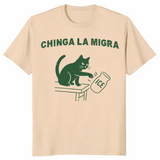 Pro Immigration Cat Shirt in sand