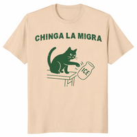 Pro Immigration Cat Shirt in sand