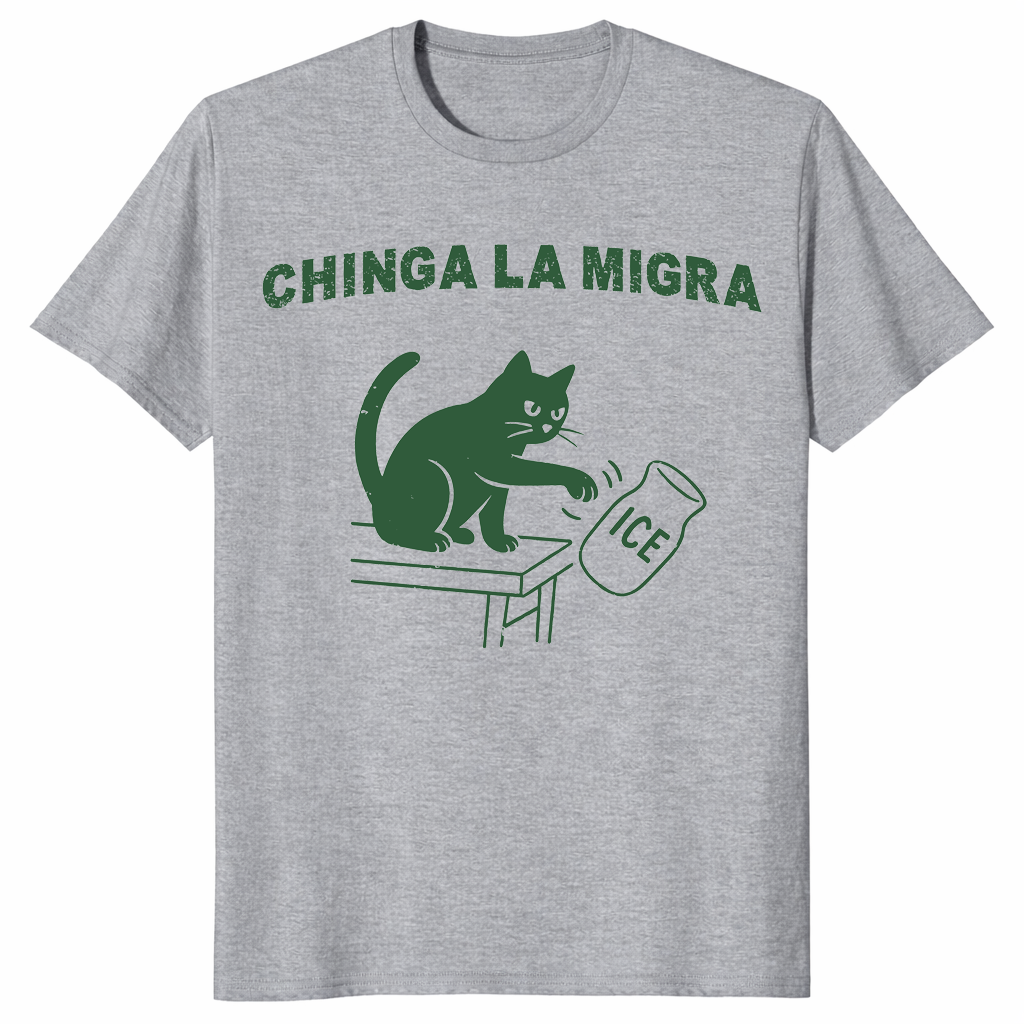 Pro Immigration Cat Shirt in sport grey