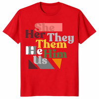 Pronoun Pride Tee in red