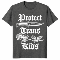 Knife and rose protect trans kids shirt, gothic LGBTQ pride tee