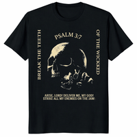 Psalm 3:7 Bible Verse Shirt featuring vintage Christian skull design by cuccico
