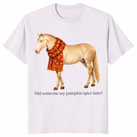 Pumpkin spice horse shirt in ice grey