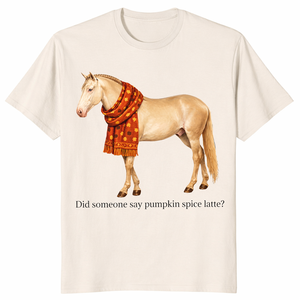 Pumpkin spice horse shirt in natural