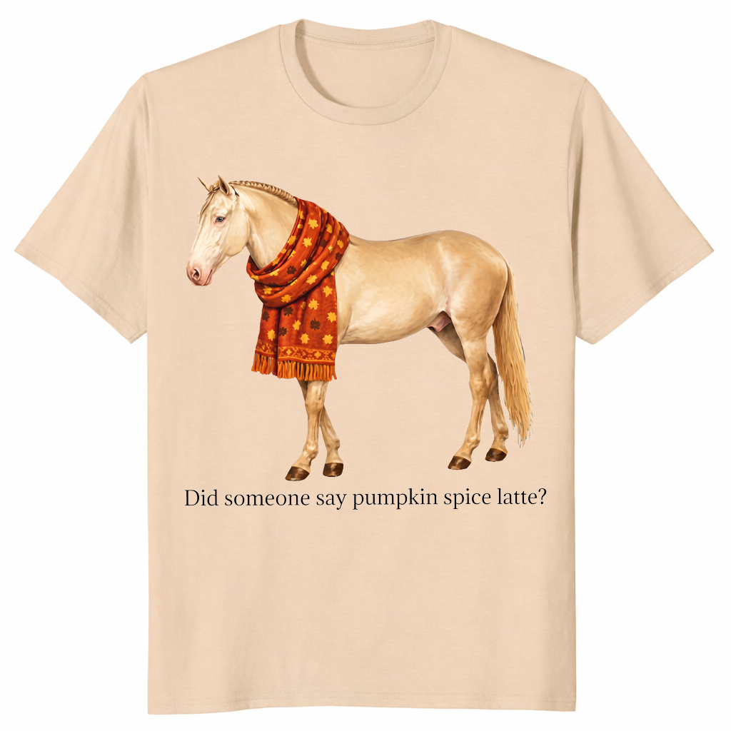 Pumpkin spice horse shirt in sand