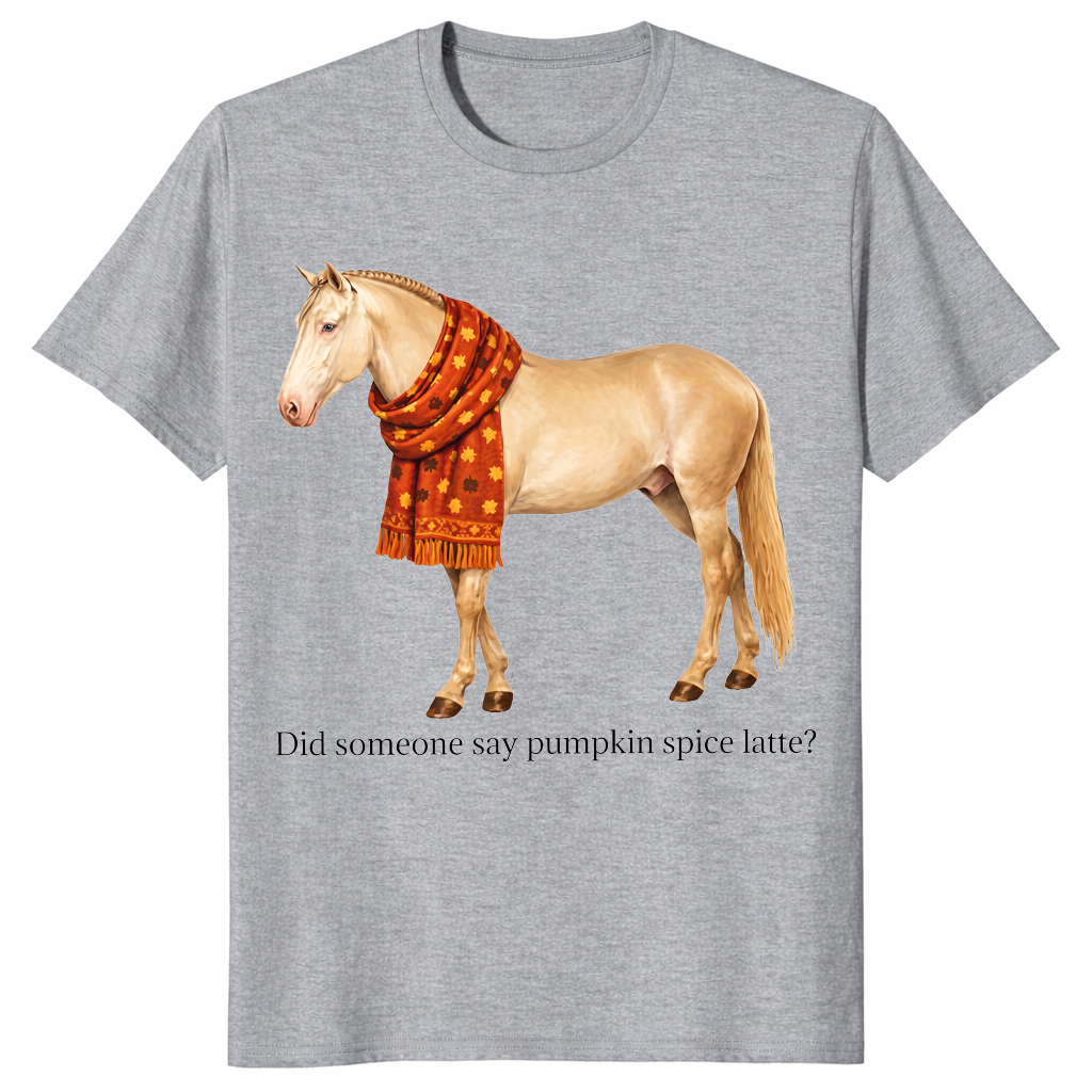 Pumpkin spice horse shirt in sport grey