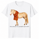 Pumpkin spice horse shirt in white