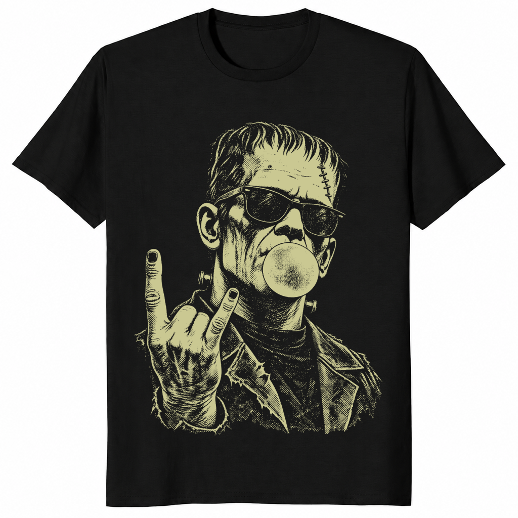 Punk frankenstein shirt in black