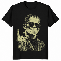 Punk frankenstein shirt in black