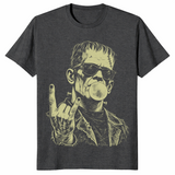 Punk frankenstein shirt in dark heather grey